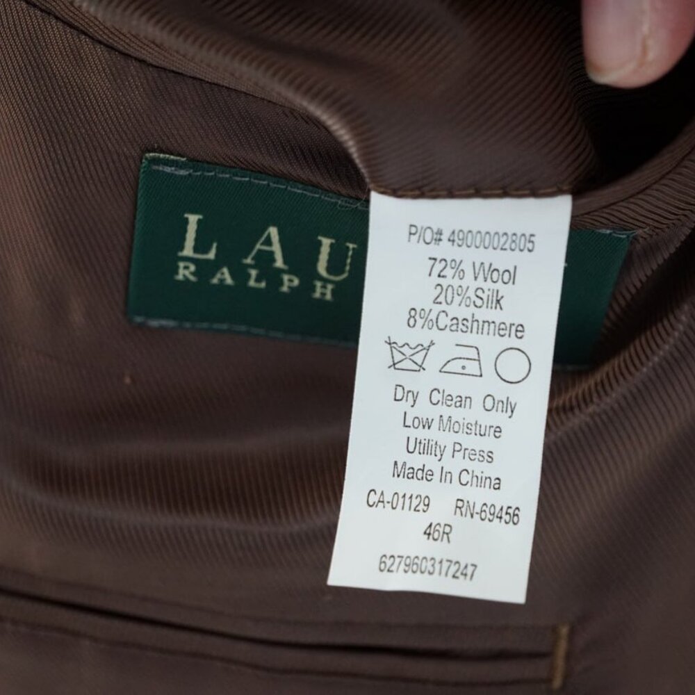 Lauren Ralph Lauren 46R Wool Silk Cashmere Camel Blazer Sport Coat - Picture 9 of 10
